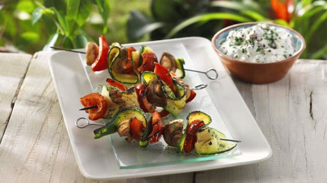 Atkins BBQ Recipes Delicious Veggie Kebabs Closer